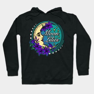 Retro Witch Moon Lilies Hoodie